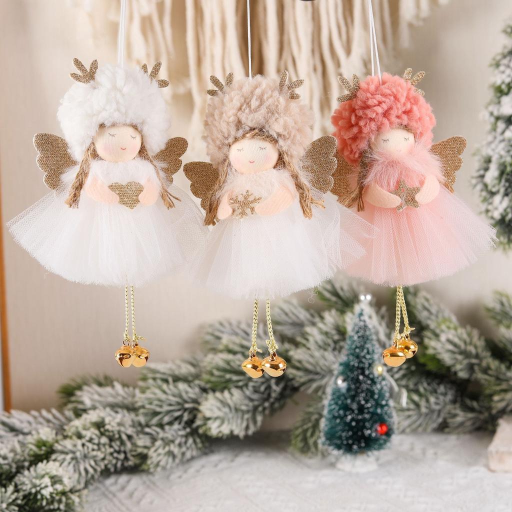Christmas Plush Tulle Skirt Angel Christmas Tree Ornament Small Hanging Item