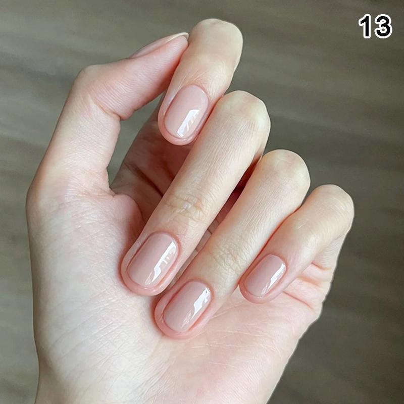 24Pcs Simple Fake Nail With Jelly Glue Butterfly Design Pink White Gradient French Press On False Nails Full Cover Nail Tips