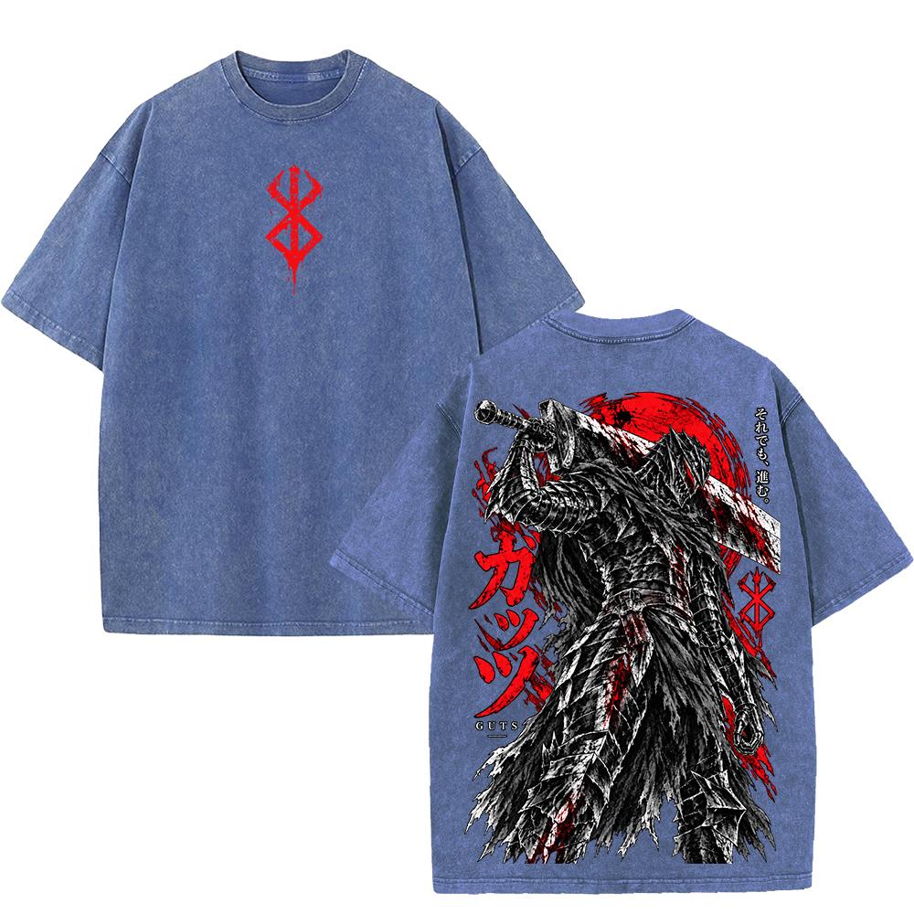 Guts Berserk Manga T-shirt Grafica Harajuku Vintage Lavata Oversize Streetwear Uomo Donna Manica Corta 100% Cotone Maglietta Top