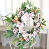Artificial Flower with Leaves Wedding Wreath Spring Wreath Decoration for Door Window Hallway Farmhouses Home Decoration
