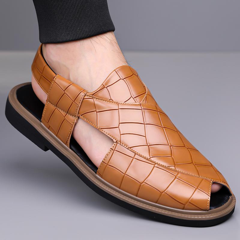 Men’s Sandals Mary Jane Dancing Shoes Dress Wingtip Wedding Stylish Formal Leather Prom Blazers Shoes Over Sized