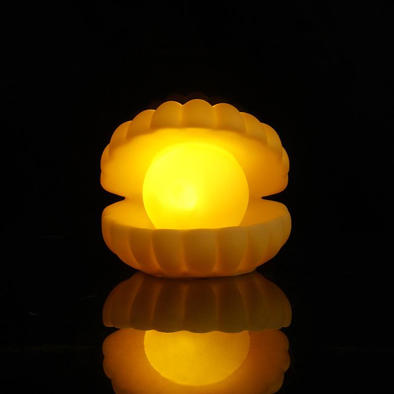 1 Stück Perlmutt Muschel Nachtlicht Schlafzimmer Wohnheim Weiches Licht Augenschutz Umgebungslicht Heiß Kreative Kleine Ornamente für Geschenke an Freunde
