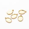 10 Pièces/Lot Plaqué Or 14K 18K Cabochon Avec Trou Base de Pendentif Plateau Vide Lunette DIY Pendentif Fait Main Bijoux Fabrication Fournitures