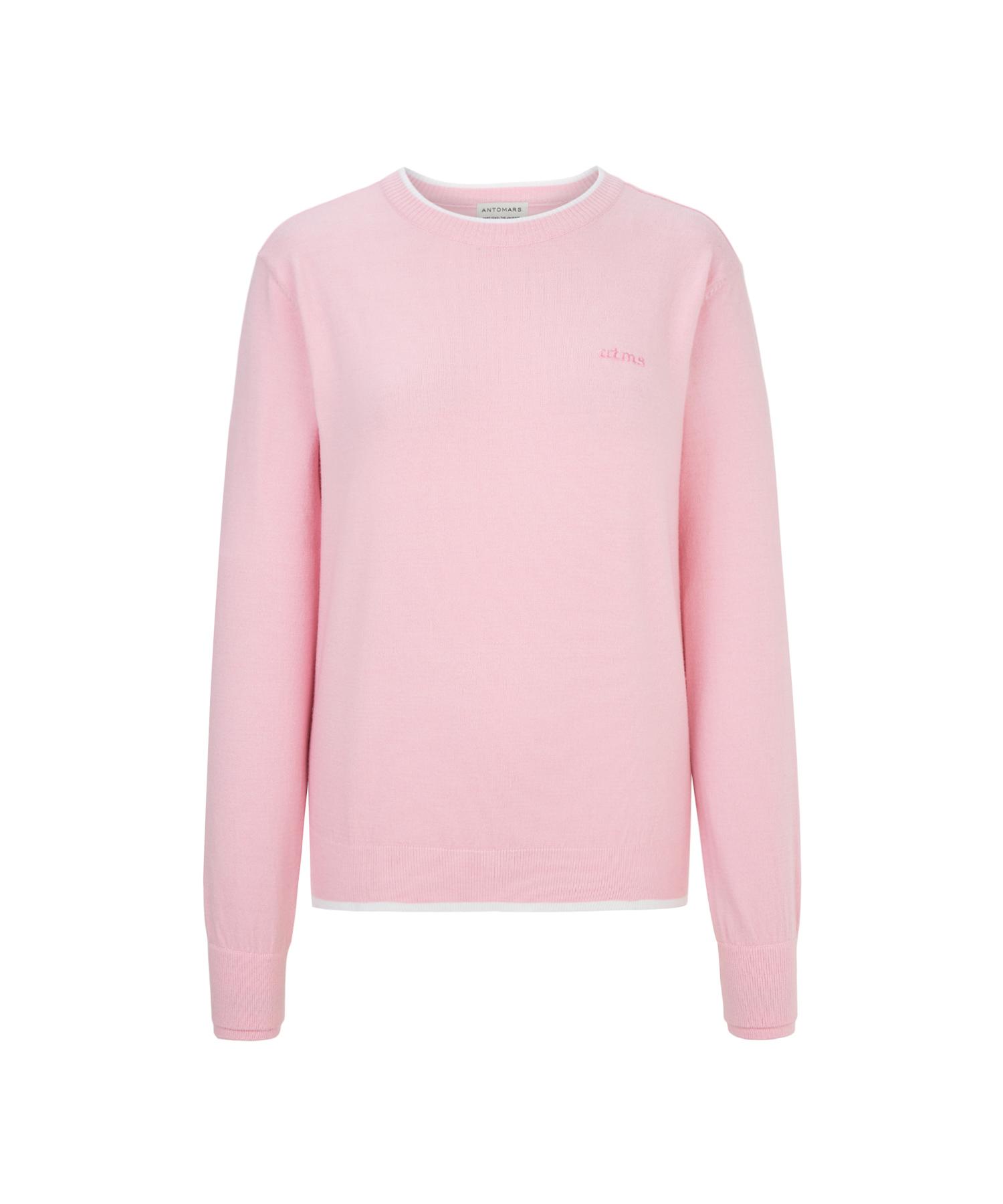 Antomas Spaceship Double Sleeve Round Neck Knit Women S - Pink S