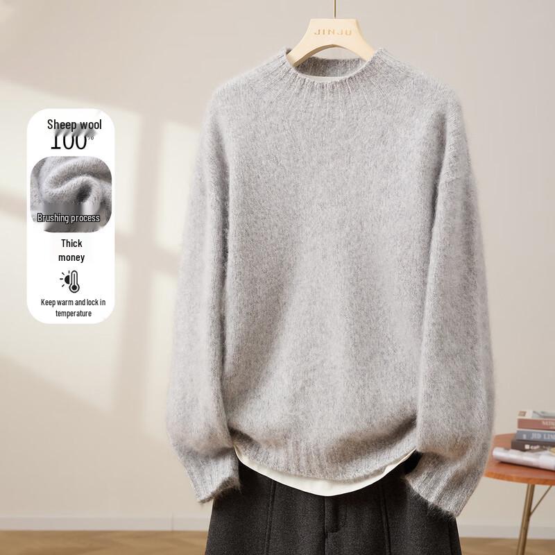Jinjuan Women's 100% Merino Wool Brushed Thick Sweater