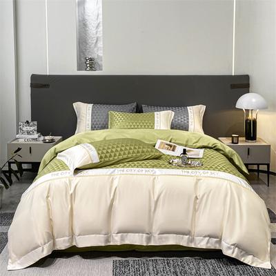 Washed Ice Silk Four-piece Set Silk Embroidered Quilt Cover High-end Tencel Bed Sheet Three-piece Set