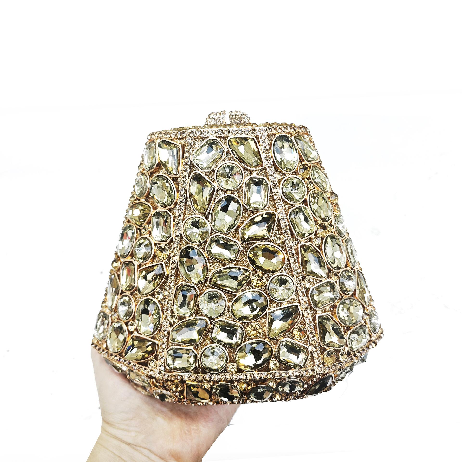 

Head Diamond Dinner Bag Banquet Hollow Diamond Handle Women s Bag Crystal Bags золотой