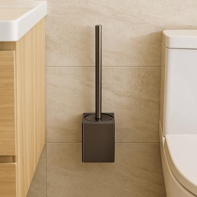 Metallgehäuse Toilettenbürsten-Set Wandmontage Rostfrei Toilettenreinigungsbürste Keine toten Winkel Nagelfreie Montage