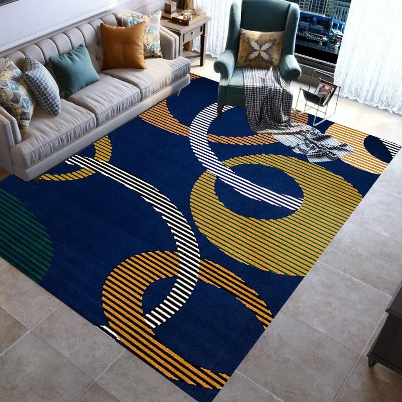 Stylish Geometric lines Washable Modern 3D Printing Carpet Mat for Living Room Bedroom Toilets Home Decoration Rugs