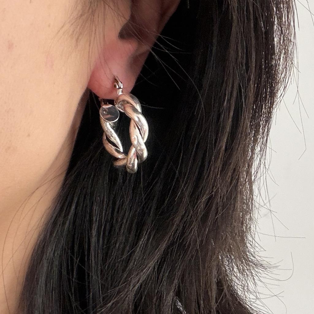 925 Sterling Silver Earrings For Women Trendy Geometric Retro Twist Earring Jewelry Prevent Allergy Party Gift Accessories