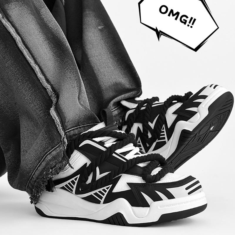 2024 Frühjahr Neue trendige und modische Brotschuhe im Crowd-Design für Herren Lässige, bequeme Brettschuhe mit dicker Sohle