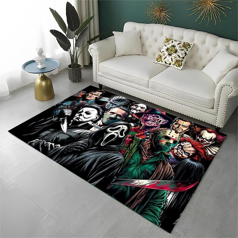 Horrorfilm-Charakter Chucky S-Scream Cartoon Teppich für Spielzimmer Schlafzimmer Wohnzimmer Sofa Heimdekoration, Teppich rutschfest