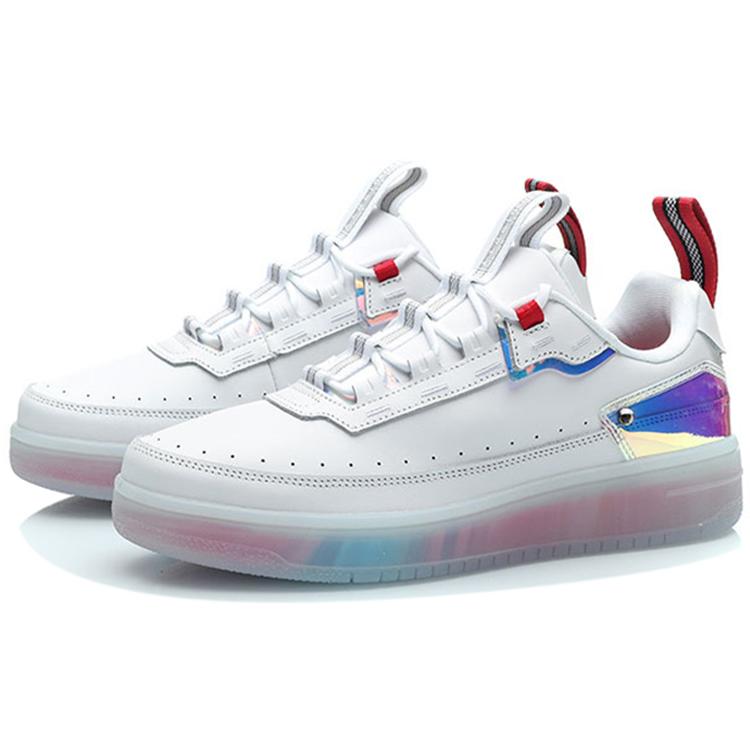 new LiNing CF Anti Slip Wear Resistant Low Top Skateboard Shoes Men's Red White