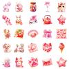 50 Cute Pink Mixed Graffiti Stickers Strawberry Unicorn Shells Waterproof Decorative Stickers