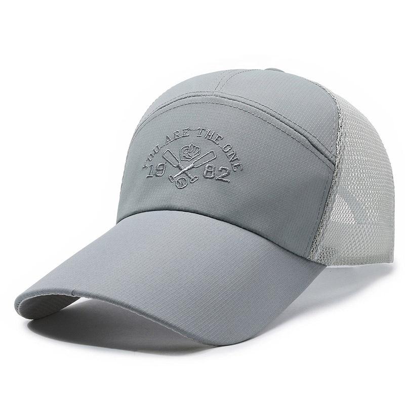 

Летняя мужская бейсболка с длинными полями, солнцезащитная шляпа с вышивкой, дышащая солнцезащитная кепка для рыбалки на открытом воздухе серый