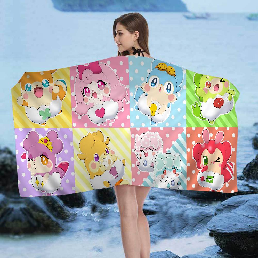 Cocotama Anime Bath Towel Microfiber Soft Water Absorbing Breathable For Girl Kids Decorative Cartoon Beach Towel