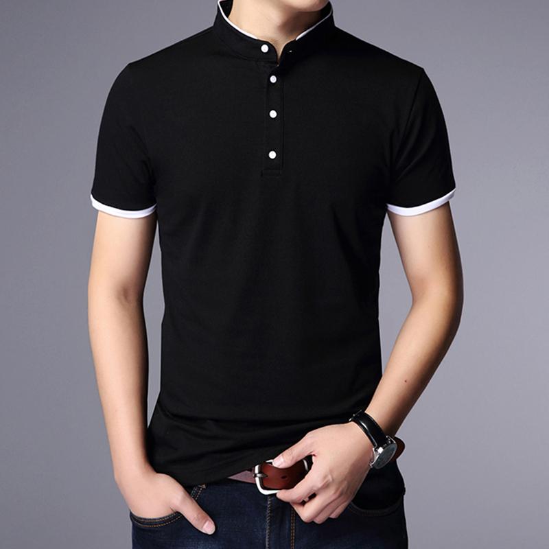 Men's Business Casual Polo Short Sleeve T-shirt Summer Comfortable and Breathable Solid  Top