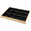 12 Grids Jewelry Tray Organizer PU Leather Black Jewelry Display Tray for Women Girl