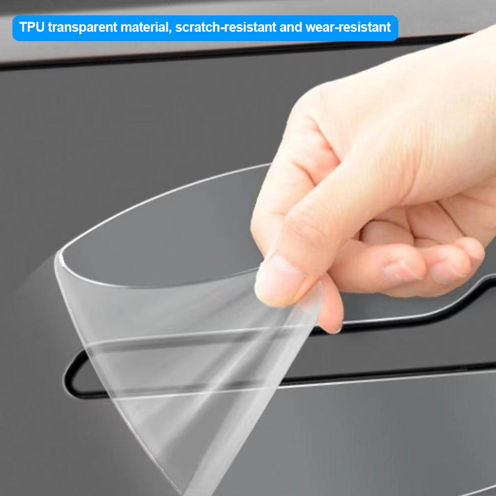 8Pcs/Set Car Door Handle Scratch Protector Inverted Door Handle Paint Protective TPU Film Clothing For Tesla Model 3 Model Y 2017-2025