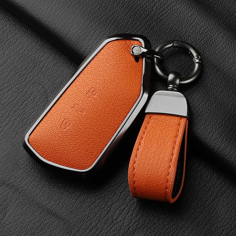 AAABP1 Goatskin Car Key Case Cover For Volkswagen Golf 8 MK8 ID.3 ID.4 Cupra Skoda Octavia A8 SEAT Leon MK4 2020 2021 Formentor Tarraco