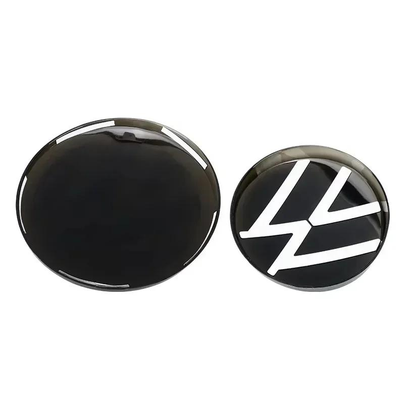 Hijk1 2Pcs Car Front Bonnet Grill Badge Cover Trunk Lid Emblem Sticker For VW Golf 6 7 8 Polo Passat B6 Variant CC Tiguan Atlas T-ROC