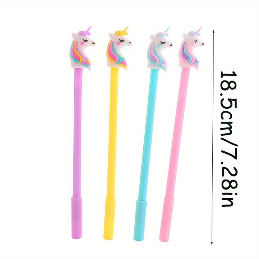 12/20 KS Jasně barevné kreslené gelové tužky ve tvaru jednorožce 0,5 mm Černá Snový Fantazijní Roztomilý Styl Studentské Psací Potřeby Party Dárky, Promoce Zpět do školy.