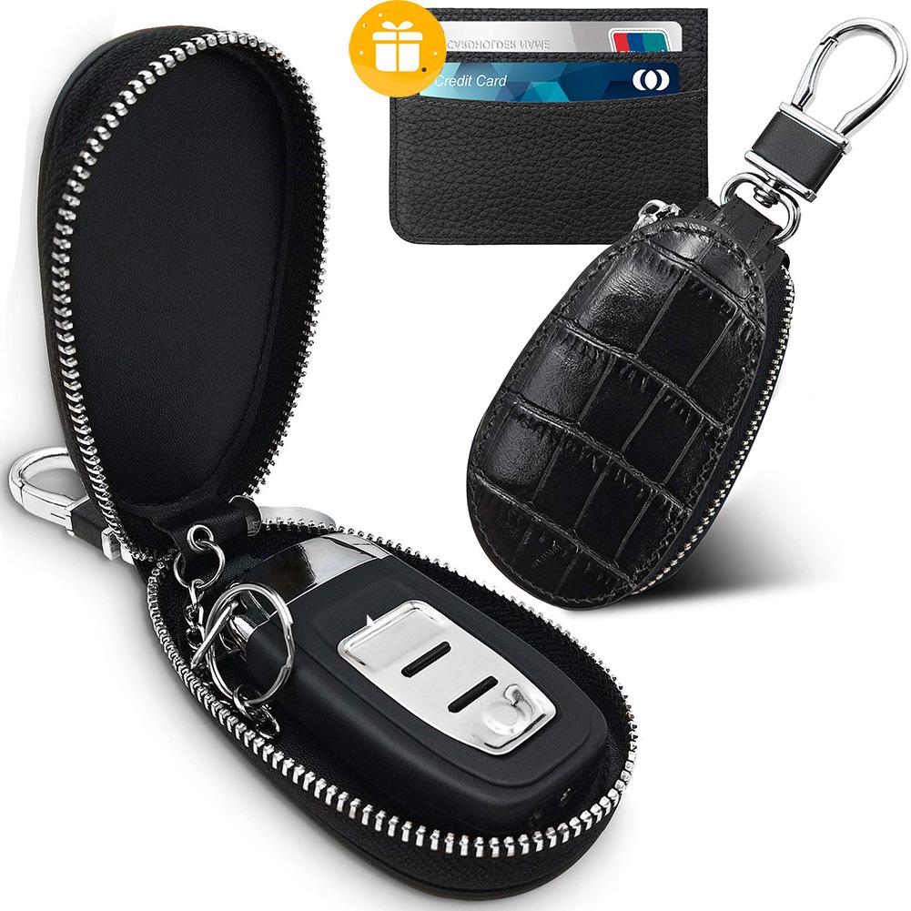 Pop up Zipper Car Key case Leather Holder  Handmade Car Key Bag Cover Key Case чёрный