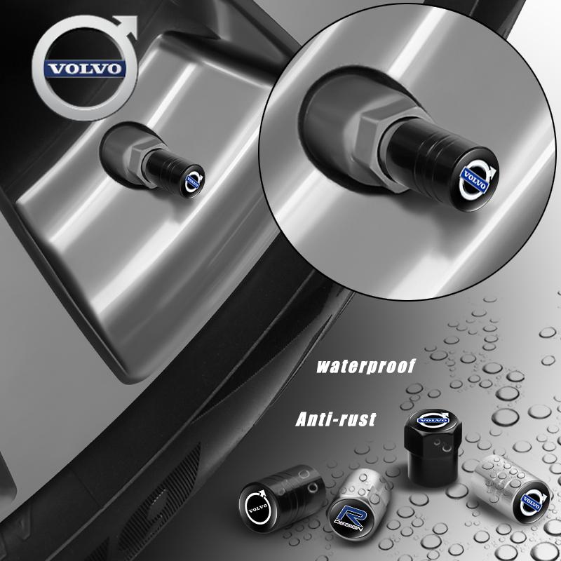 For Volvo Volvo Car Tire Wheel Valve Caps Cover Car Key Chain Ring Keychain For Volvo XC60 V50 V40 XC90 S60 S40 S80l V90 V60 EX9