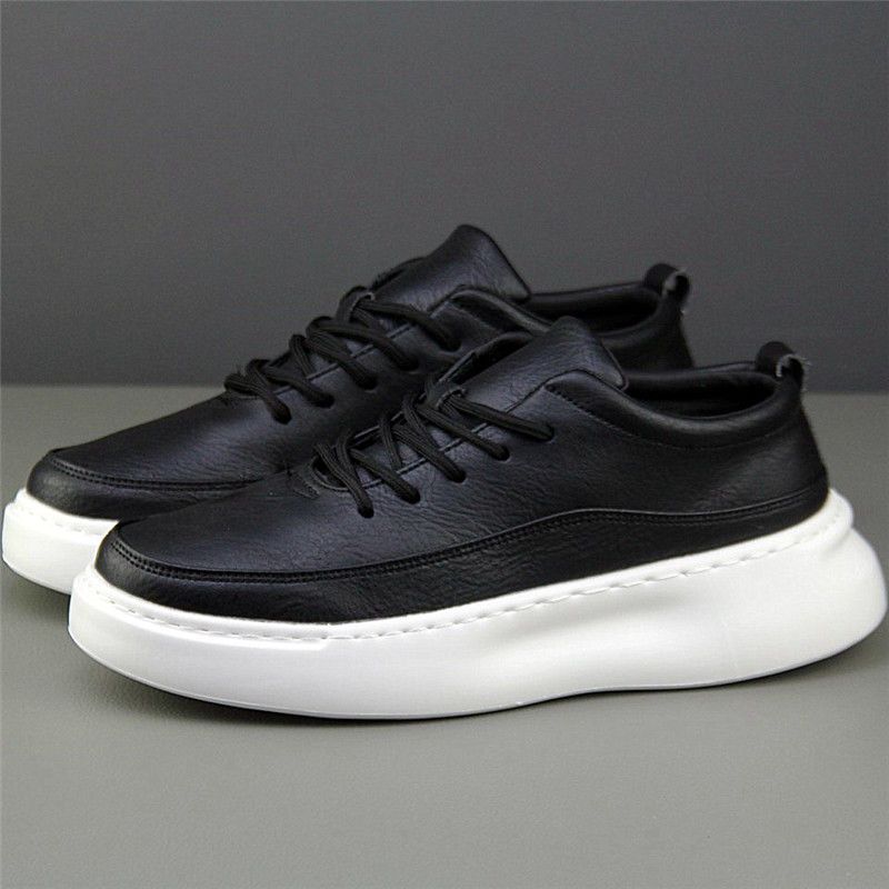 Fashion Trendy Men's Casual Shoes, Fashionable Sports Sneakers, Versatile Casual Shoes for Spring and Autumn, Black Vulcanized Shoes