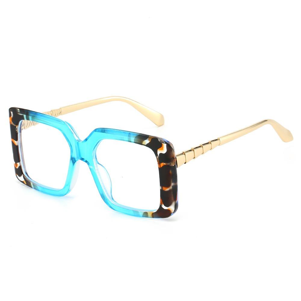 JYL Oversized Square Sunglasses UV400 Gradient Green-Yellow Unisex Punk / 3244