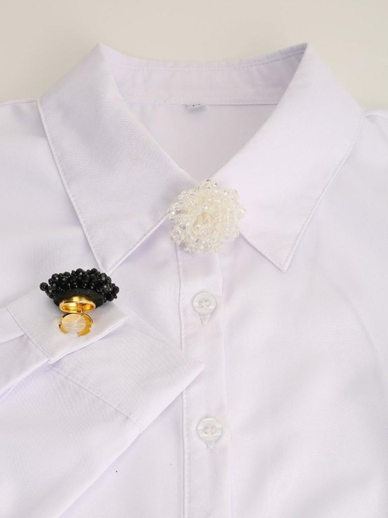 2pcs Button Covers for Shirt Rhinestone Sleeve Button Metal Cufflinks No Sewing Buttons Dress Decorative Cuff-link Birthday Gift