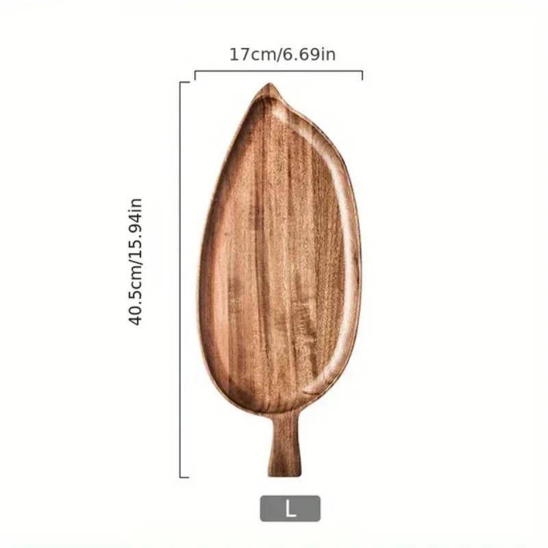 High Aesthetic Tray Wooden Leaf Shaped Afternoon Tea Tray Western Sushi Tray Dessert Fruit Meal Tray Food Tray Wooden Waterproof
