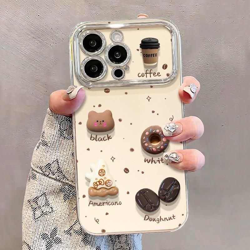

Coffee Bear ForOPPOA93 Phone Case A56 Bracelet REN013 Bracket R15 Large Window A5/2 Anti Drop OPPO RENO12