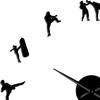 3D Large Wall Clock DIY, Non Ticking Watch Clocks Mirror Stickers Art Acrylic Karate Taekwondo