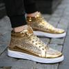 Hot Sale Man High Top Sneakers Luxury Glitter Men Ankle Boots Fashion Non-slip Casual Shoes High Quality Hip Hop Men Boots 2025