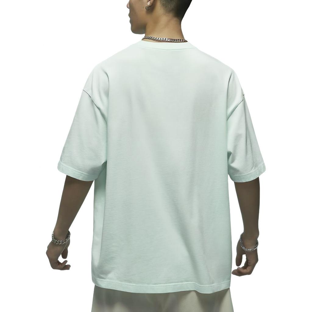 Jordan Flight Essential Einfarbiges Logo Rundhals Casual Pullover Locker Kurzarm Überschnittene Schultern T-Shirt Herren Tops Hellgrün DZ0605-394