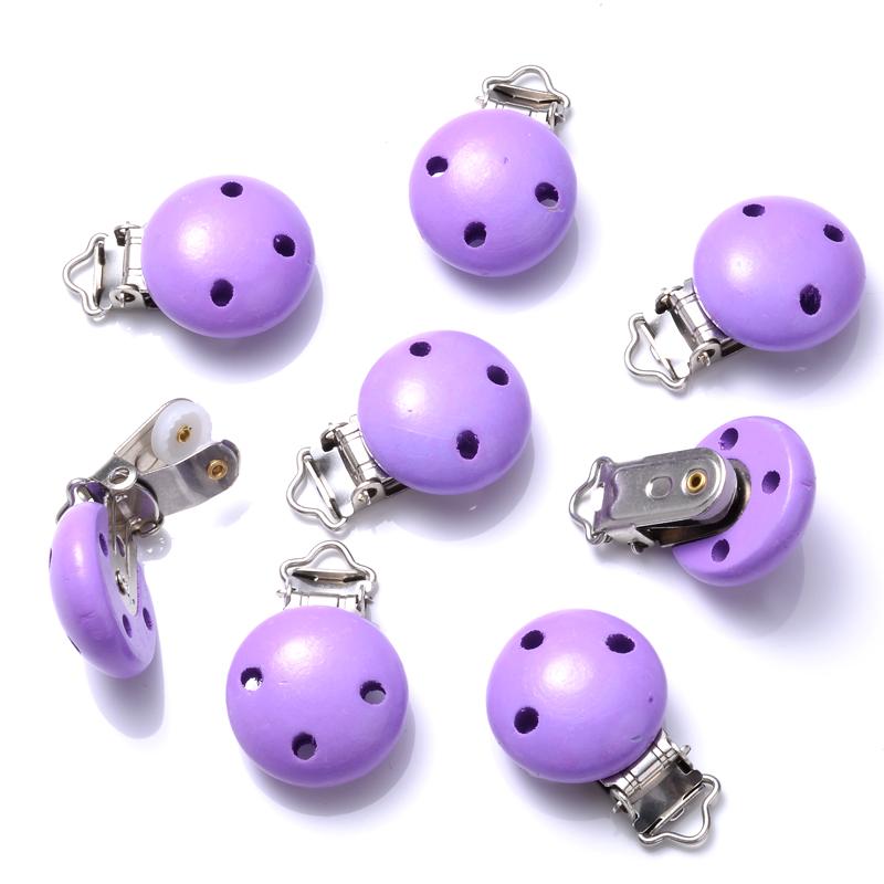 10Pcs 30mm Baby Wooden Pacifier Clips Round Wood Clip for Baby Pacifier Log Nipple Chain Holder Accessories BPA Free