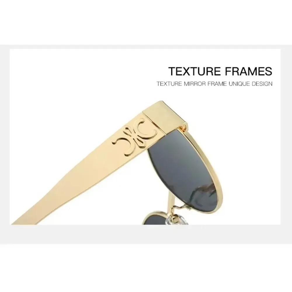 ISGTDRM Luxury Metal Brand Sunglasses for Men and Women Unisex Designer Fashion Sun Glasses Oval Unisex Stylish Eyewear Shades