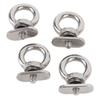 4PCS Set Kayak Tie Down Hardware 316 Stainless Steel Tie Down Rings Marine Eye Bolt  For Sailboats