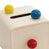 White Dopamine Roll Tissue Box PP 13.8x13.8x14.2cm Colorful Ball Tissue Dispenser Desktop Tissue Storage Box