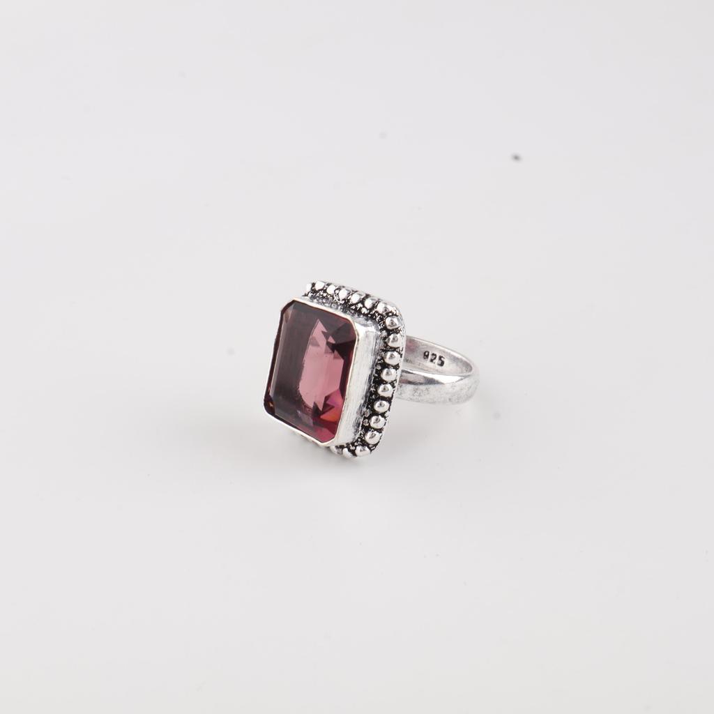 Natural Rhodolite Gemstone 925 Sterling Silver Handcrafted Jewelry Elegant Ring Anniversary Gift For Her RR-74-10