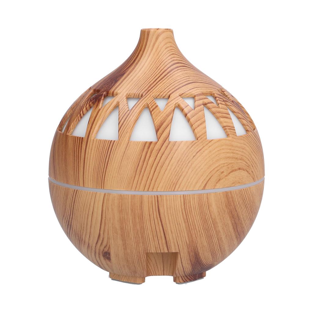 180ml Hollow Humidifier USB Powered Wood Grain Aroma Air Humidifier Night Light Humidifier