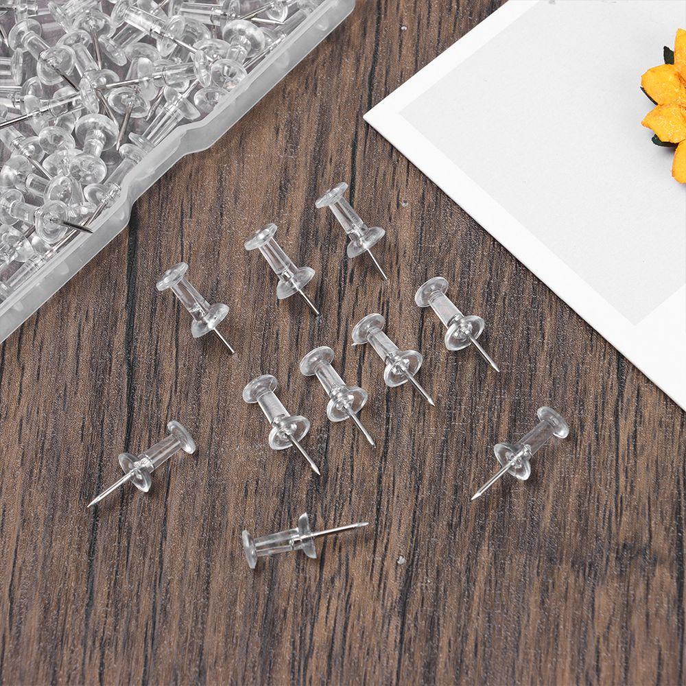 100 Pcs Durable Board Thumb Tacks Plastic Drawing Pins Clear Push Pins Push Pins Stationery Supplies