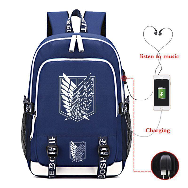 Anime Attack Giant Peripheral Creative Pattern Usb Charging Backpack Versatile Student School Bag