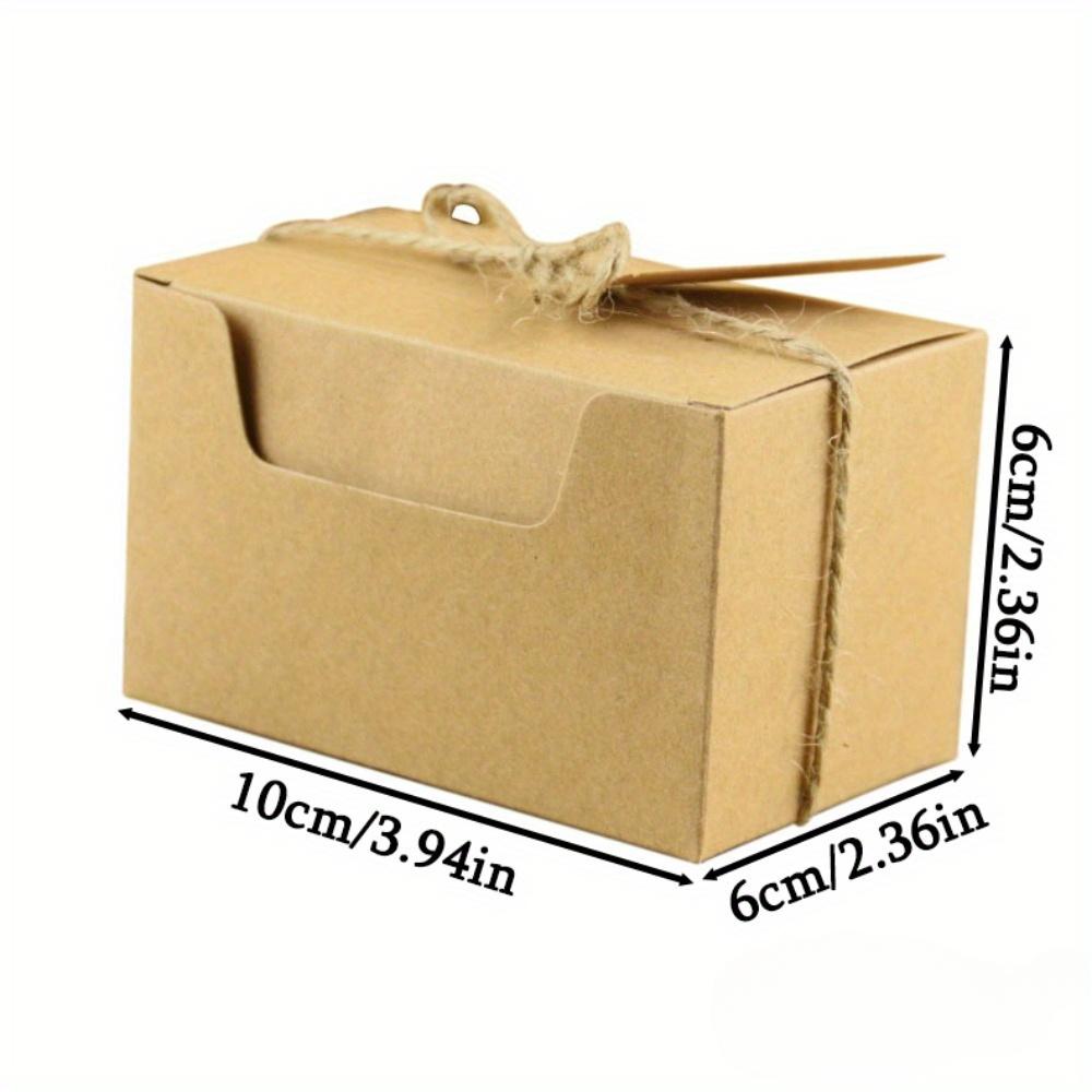 50pcs Kraft Paper Gift Boxes with Twine and Tag Mini Treat Boxes Party Favor Boxes Folden Storage Box Rectangular Box Wrapping Container Gift Box