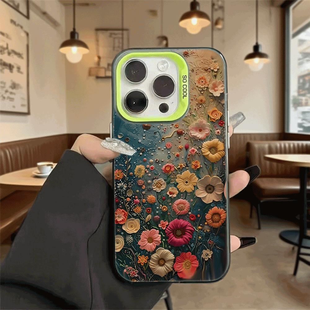 Textured 3D Floral Art Phone Case for Redmi Note 15 14 13 12 11 10 9 Pro Plus Anti-Scratch Premium Hard Cover