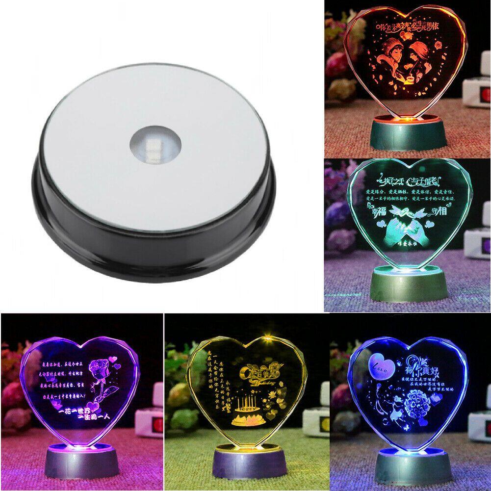 DIY Photography Props Colorful Black LED Ornament Crystal Light Base Luminous Base Display Stand