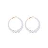 Trendy Big Hoop Earrings For Women Fashion Circle Round Imitation Pearl Earrings For Female Party Ear Jewelry Accessories Gift