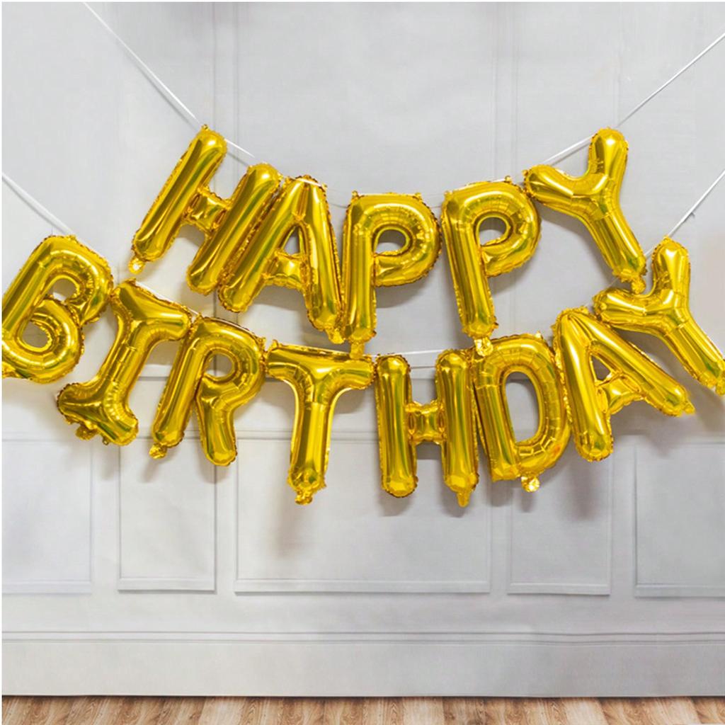 13Pcs/Set Birthday Balloon Rose Gold Color Foil Letter Balloons Set Happy Birthday Decoration Kids Party Supplies
