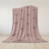 Brown Background with Bow Stripes Flannel Blanket Warm Soft Halloween Christmas Couch Warm Cozy Decorative Decor for All Season